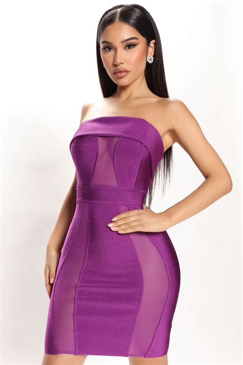 Luxury Bandage Mini Dress Purple Fashion Nova Dresses Fashion Nova