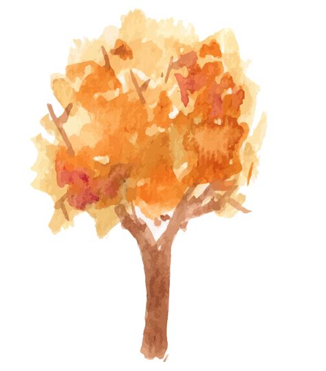 Autumn Tree Watercolor Illustration 11027779 Png