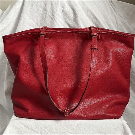 Dooney Bourke Women S Red And Gold Bag Depop