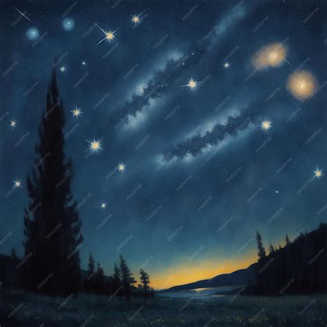 Premium AI Image | painting of a starry night sky