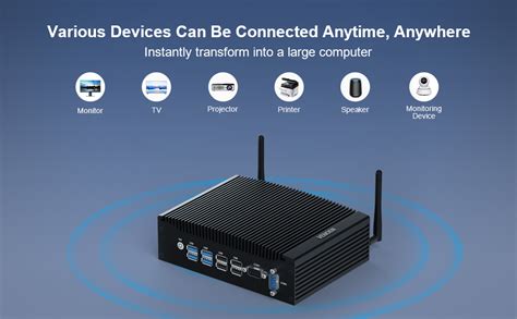 VENOEN Fanless Mini PC In Tel Core I5 7300U Windows 10 Pro Desktop PC