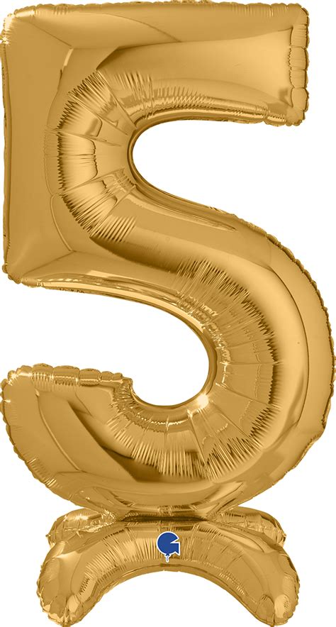 25" Number Standup 5 Gold Foil Balloon | Bargain Balloons - Mylar ...