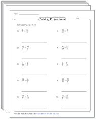 Proportions Worksheets