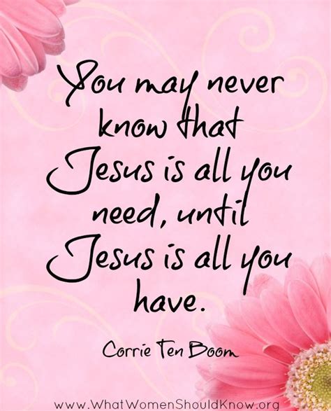 You May Never Know That Jesus Is All You Need Until Jesus Is All You