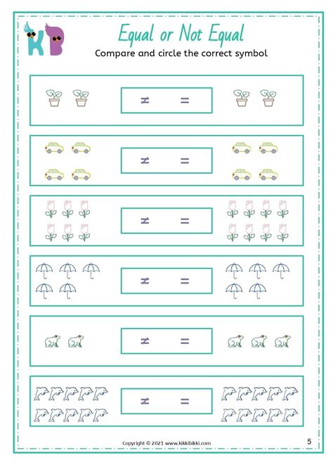 Equal And Unequal Parts Worksheet