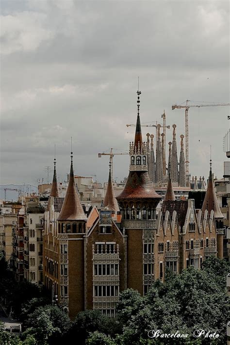 BARCELONA PHOTO CASA DE LES PUNXES AND SAGRADA FAMILIA TOWERS BARCELONA