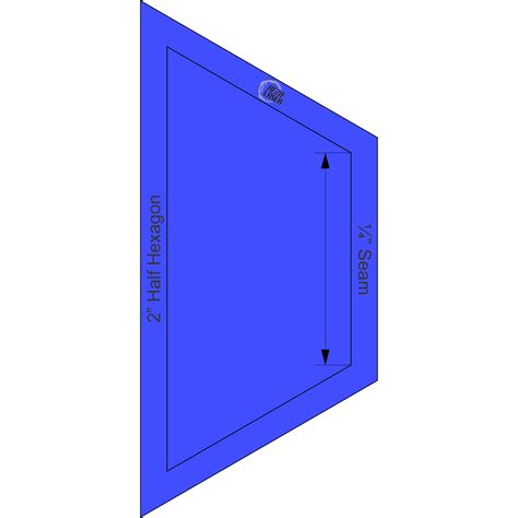 Hexagon Half 2 Inch Acrylic Template Solid With 14 Inch Seam