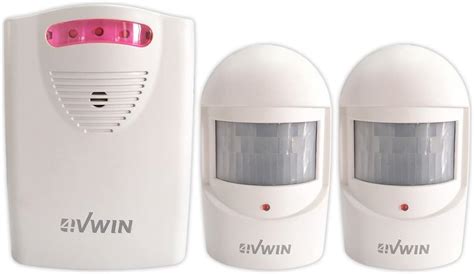 4VWIN Home Security Wireless Driveway Alarm 1 Receiver And 2 PIR Motion