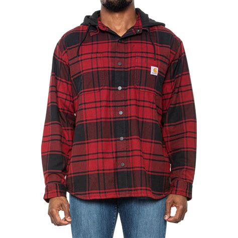 Carhartt 105621 Rugged Flex Relaxed Fit Flannel Hooded Shirt Jacket