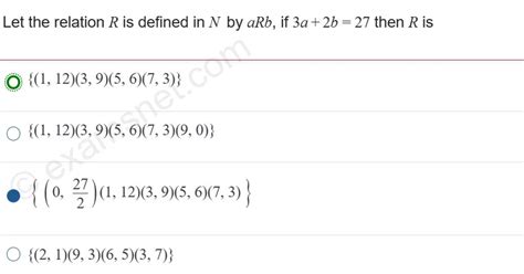 Let The Relation R Is Defined In N By Arb If 3a2b27 Then R Is Filo