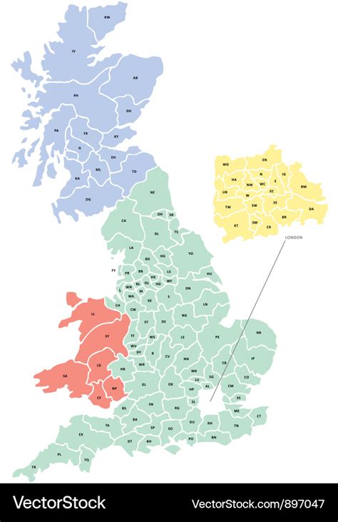 Large Uk Postcode Map Vanya Jeanelle