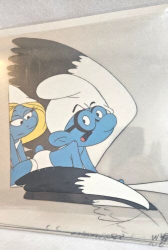 Original Hanna Barbera Animation Production Cel 6 Pc Set Up Brainy And Smurfette 4672824655