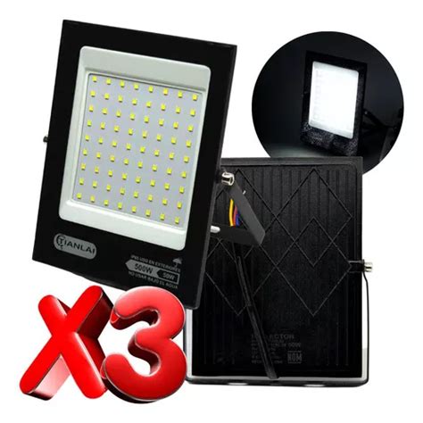 Paquete De 3 Reflector Led Tianlai 50w Iluminación Exterior Ip65 Color