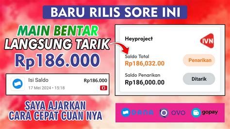 BARU RILIS SORE INI DIBAYAR 186RB HITUNGAN DETIK APLIKASI PENGHASIL