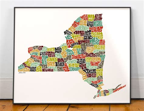 New York map art New York art print signed print of my | Etsy