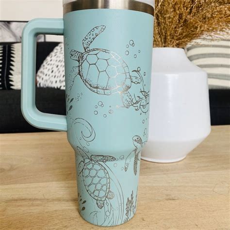 Sea Turtles Engraved Stanley Adventure Quencher Oz Tumbler Etsy