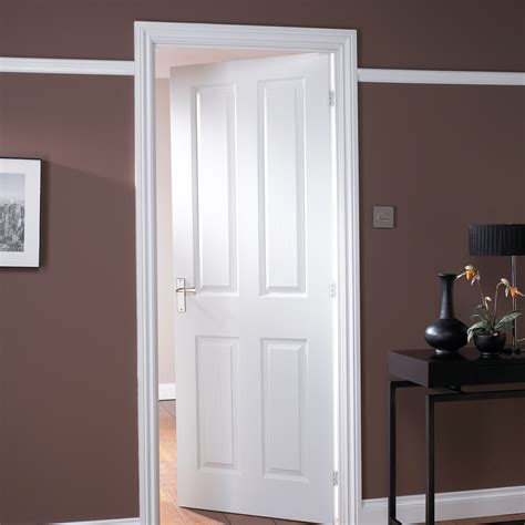 4 Panel Primed White Smooth Internal Door H1981mm W610mm