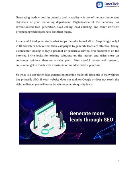 Ppt 7 Effective Seo Lead Generation Techniques Powerpoint