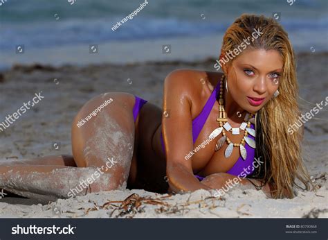Стоковая фотография 80790868 Sexy Beach Girl Micro Bikini Shutterstock