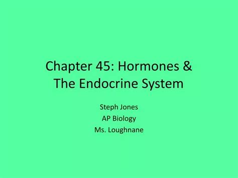 Ppt Chapter Hormones The Endocrine System Powerpoint