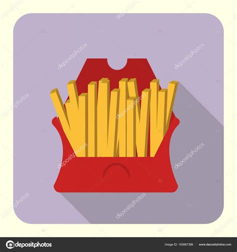 French Fries Flat Icon Stock Vector Image By Hsynff