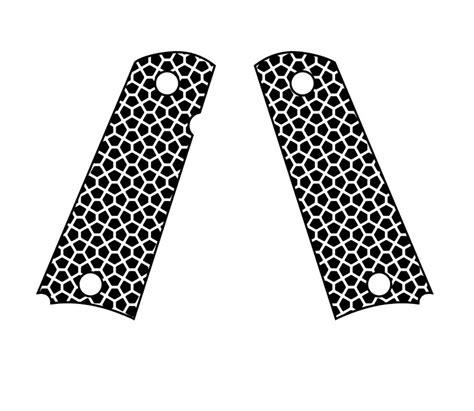 Honeycomb Pattern 1911 Grips Stippling Engraving Vector Svg Ai