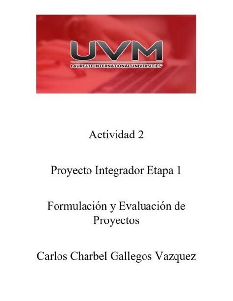 Proyecto Integrador Blackboard Formacion Y Evaluacion De Proyectos