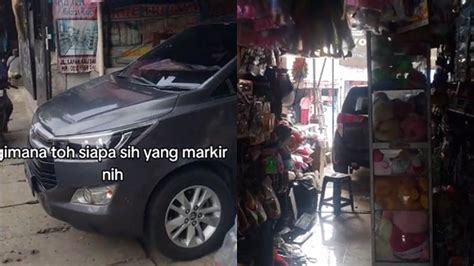 Toyota Innova Diparkir Di Depan Toko Rakyat Sampai Blok Akses Pintu