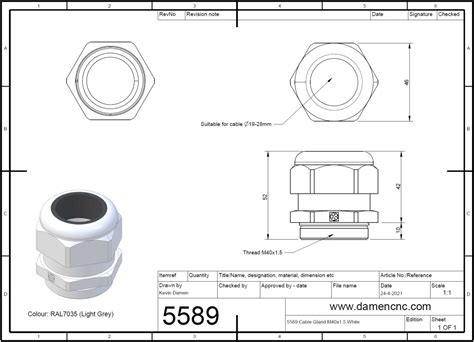 Pg Cable Gland Cad Drawing Dimensions Metal Cable Gland Off