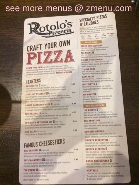 Online Menu of Rotolo's Pizzeria Restaurant, Lake Charles, Louisiana ...