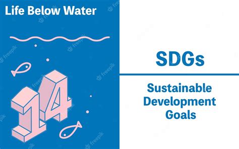 Sdgs Goal 14 수중생물 프리미엄 벡터