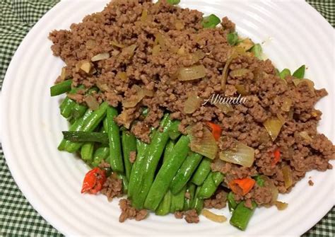 Resep Buncis Siram Daging Cincang Mudah Tumis Buncis Daging Cincang