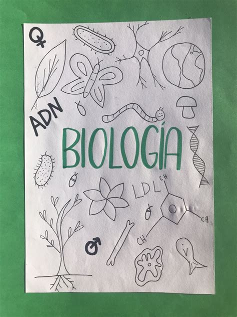 Portada biología Portadas de biologia Portada de cuaderno de