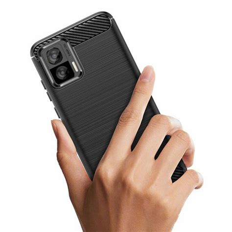 Motorola Edge 30 Neo Hoesje MobyDefend TPU Gelcase Geborsteld Metaal