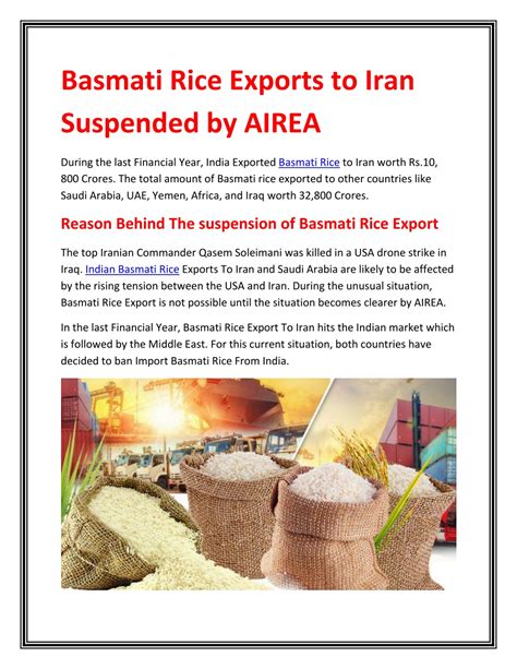 Ppt Basmati Rice Exports To Iran Suspended By Airea Powerpoint