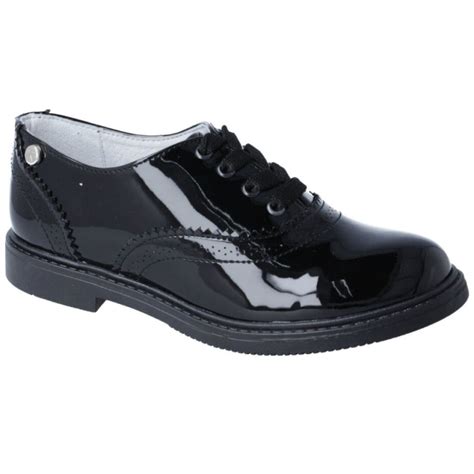 Zapato Escolar Charol con Agujeta 22 24 Negro Karsten para Niña