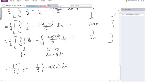 Clemson Math Trigonometric Integrals Youtube