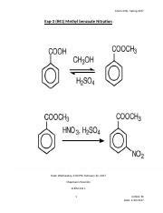 Exp Nitration Of Methyl Benzoate Chem L Spring Exp