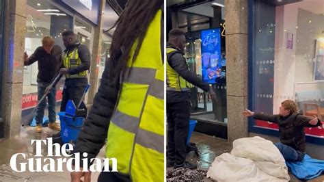 Mcdonalds Security Guard Soaks Homeless Mans Sleeping Bag In London