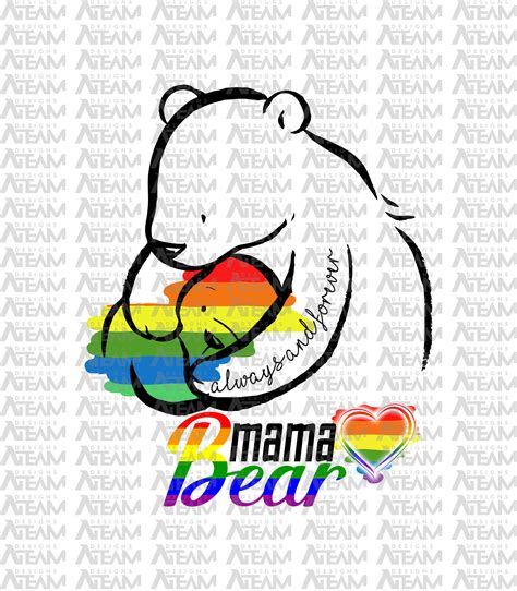 Mama Bear Png Lgbt Png Lgbt Pride Png Instant Download Png By