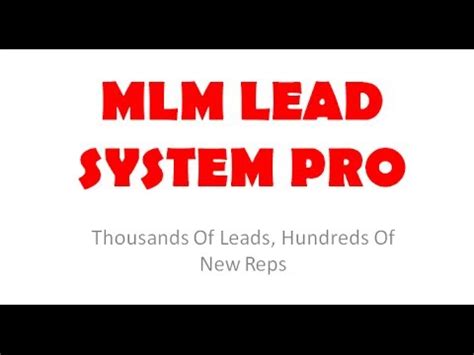 MLM Lead System Pro Review YouTube