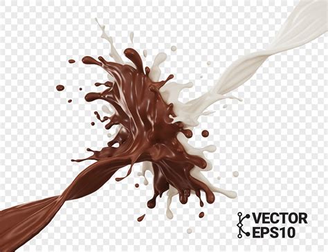 3D milk chocolate splash isolate realistic vector eps 27261227 Vector ...