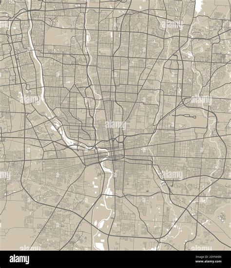 Detailed Map Of Columbus City Administrative Area Royalty Free Vector