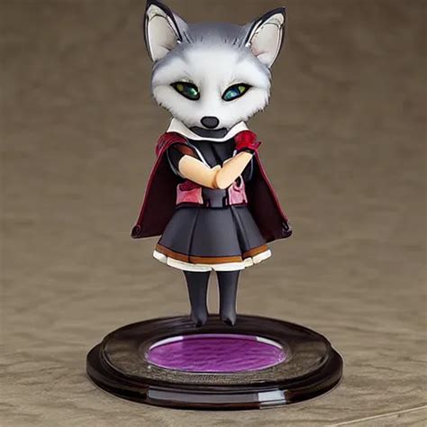 Nendoroid Eyes Kawaii Chibi Furry Female Grey Fox Stable Diffusion