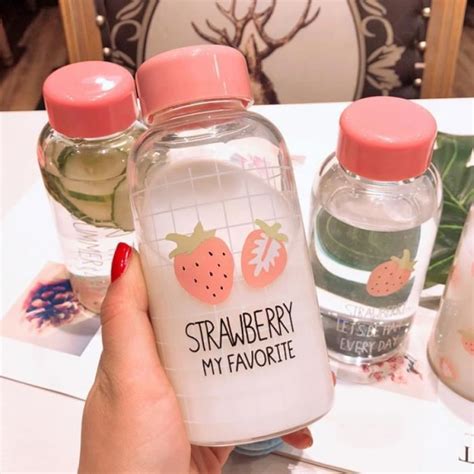 Gourde Bouteille D Eau En Verre Kawaii Bouteille D Eau Transparente