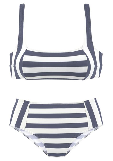 Venice Beach Bustier Bikini Silth marine weiß Cup C D