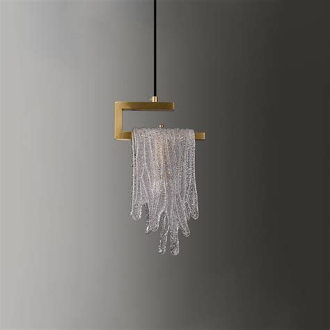 Modern Gold Pendant Light Light Handmade Glass Waterfall For Bedroom