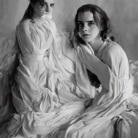 Closeup Emma Watson Long Hair Flowing Robes Baroque Stable Diffusion