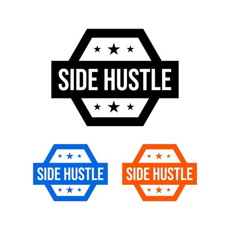 Side Hustle Success Make Money Income Icon Label Design Vector