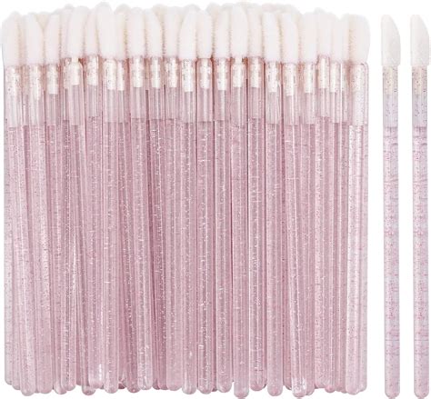 100 Disposable Lip Brushes Lipstick Applicator Lip Gloss Wands Pink